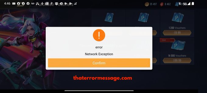 Error Network Exception Arena Of Valor