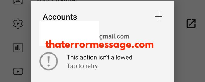 This Action Isnt Allowed Youtube