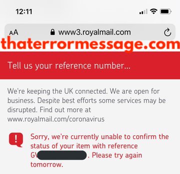 Unable To Confirm The Status Of Your Item With Reference Royal Mail