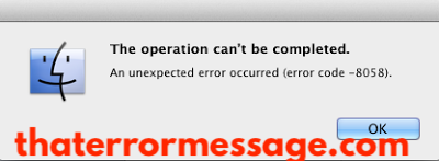 Unexpected Error Occurred 8058