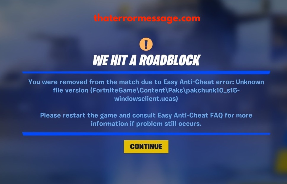 Easy Anti Cheat Removed Fortnite Windowsclient Ucas That Error Message Forum Latest Errors