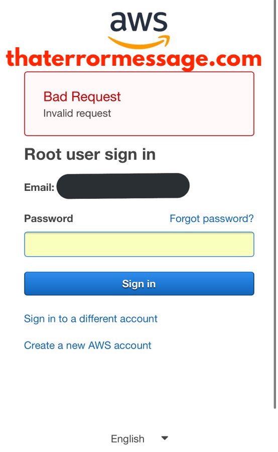 Bad Request Invalid Request Aws