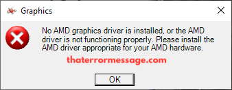No Amd Graphics Driver Is Installed
