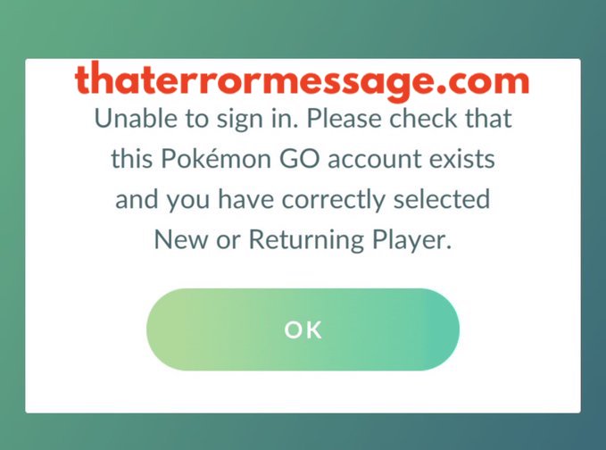 Please Check That This Pokemon Go Account Exists