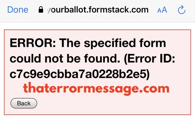 The Specified Form Could Not Be Found Your Ballot