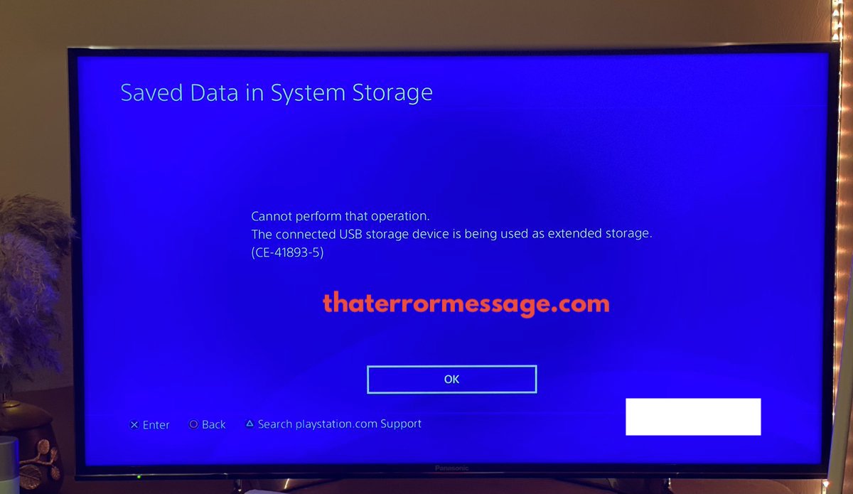Cannot Perform Operation Ce 41893 5 Playstation