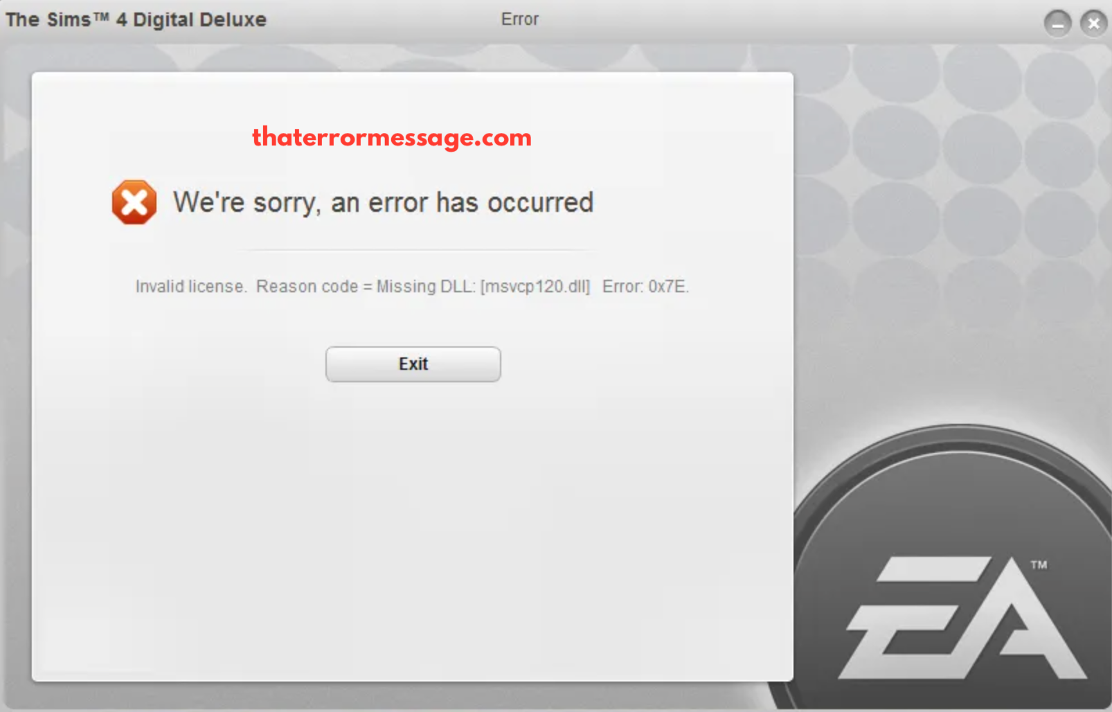 Were Sorry An Error Has Occurred The Sims 4