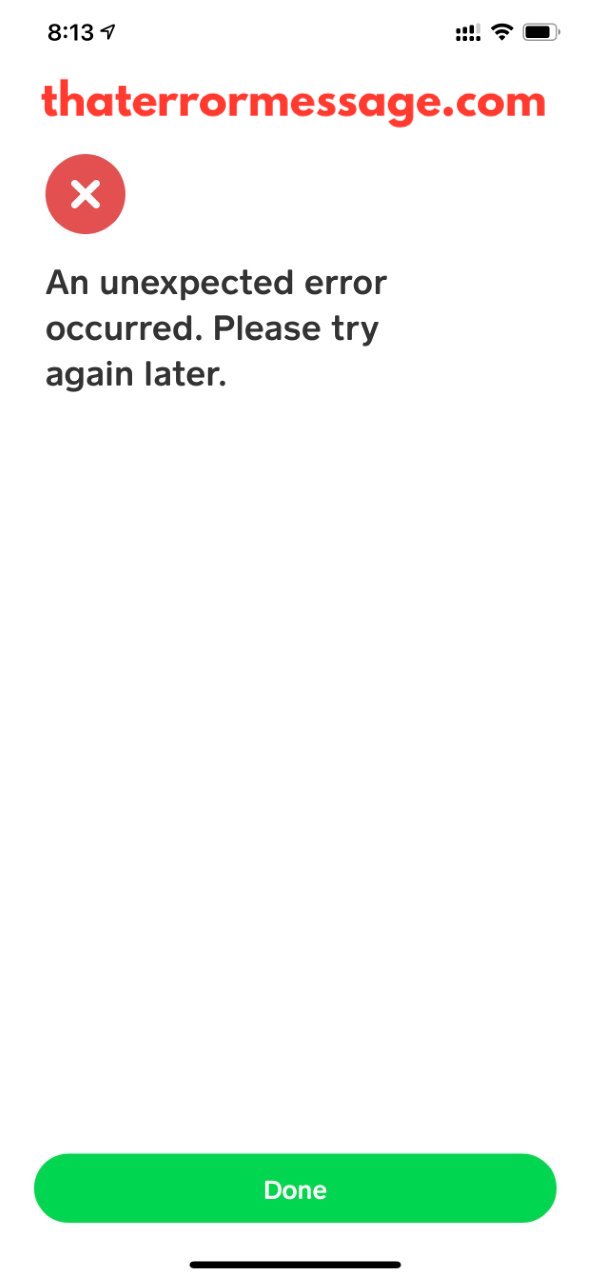 An Unexpected Error Occurred Cash App