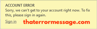 Office 365 Account Error