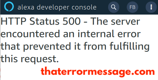 Alexa Developer Console Http Status 500
