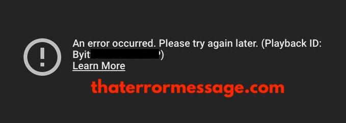An Error Occurred Youtube Playback