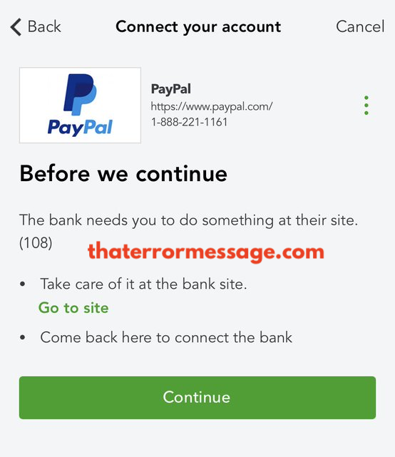 The Bank Needs You To Do Something At Their Site 108 Paypal