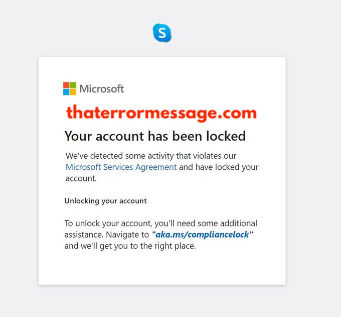 Your Account Has Been Locked Microsoft