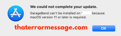 We Could Not Complete The Your Update Garageband