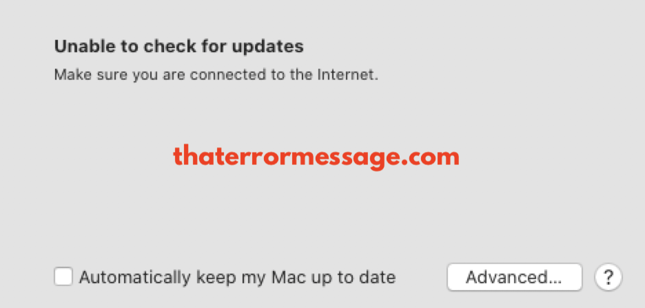 Unable To Check For Updates Mac Os