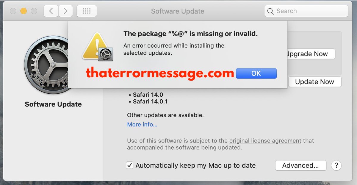 The Package Is Missing Or Invalid Macos