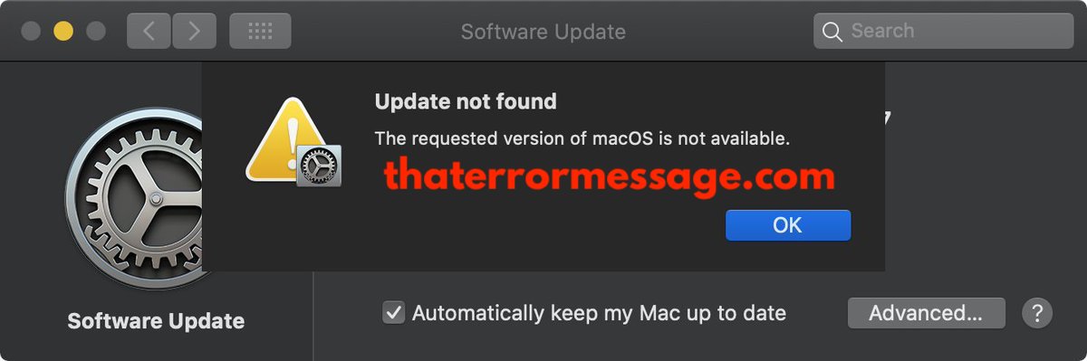 The Requested Version Of Macos Is Not Available