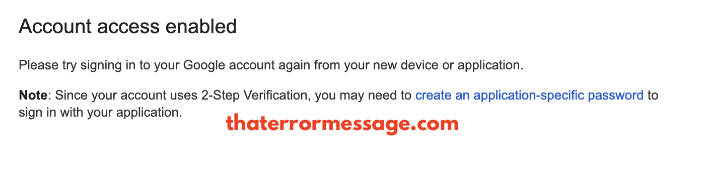 Account Access Enabled Gmaiil Google
