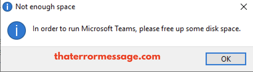 In Order Torun Microsoft Teams Free Up Some Disk Space