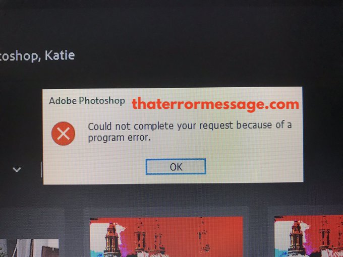 Could Not Complete Your Request Because Of A Program Error