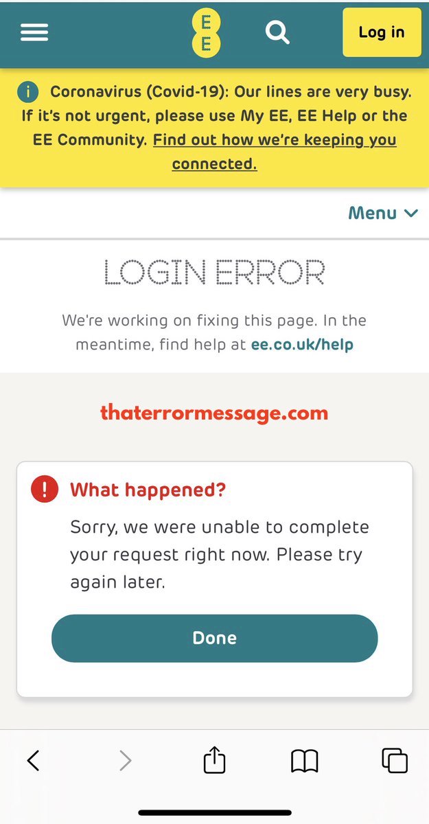We Are Unable To Complete Your Request Right Now Ee