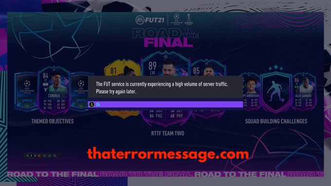 The Fut Service Is Currently Experiencing A High Volume Of Server Traffic