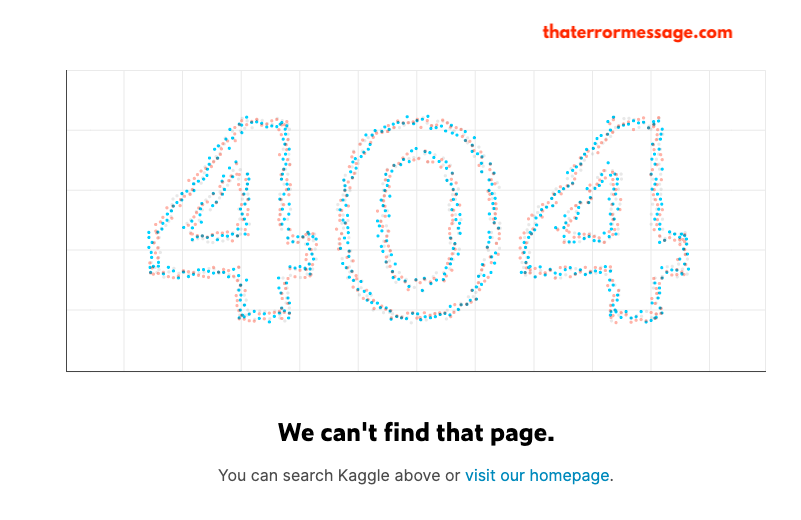 Kaggle 404 We Cant Find That Page