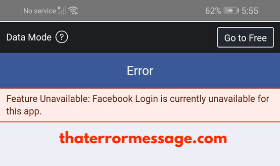 Feature Unavailable Facebook Login Is Currently Unavailable For This App