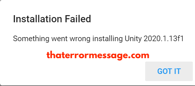 Something Went Wrong Installing Unity3d