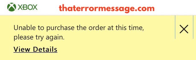 Unable To Purchase The Order At This Time Xbox Store