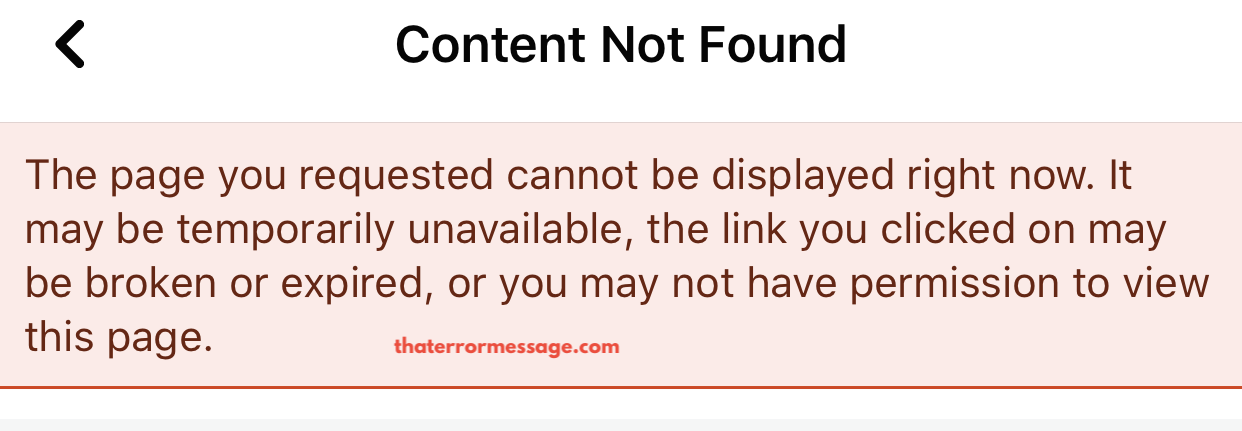 Facebook Content Not Found Cannot Be Displayed Right Now