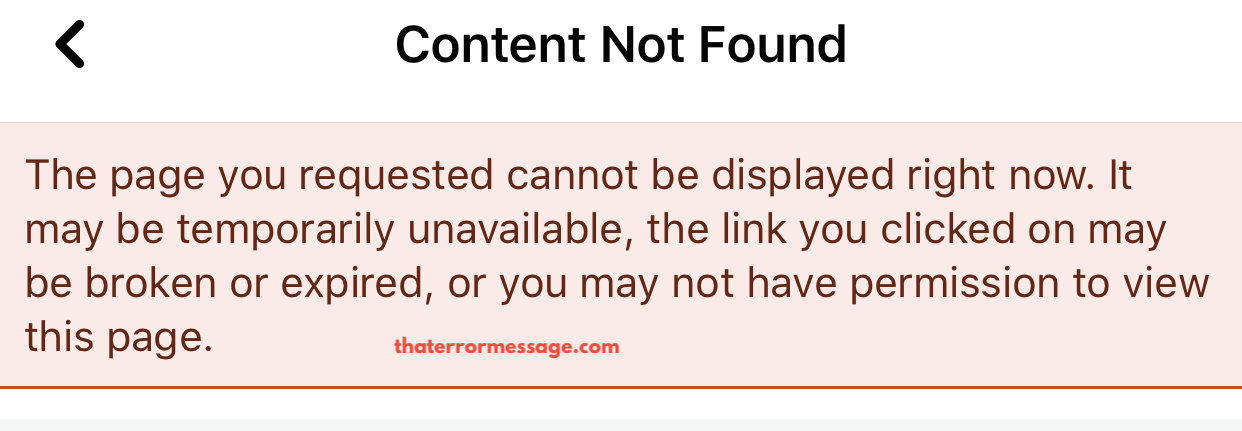 Facebook Content Not Found Cannot Be Displayed Right Now