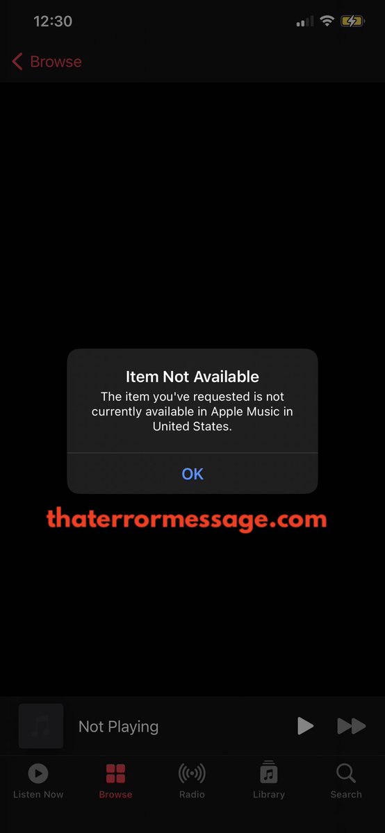 Item Not Available Apple Music