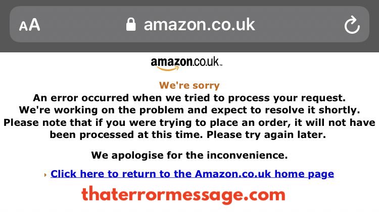 Error Occurred When We Tried To Process Your Request Amazon