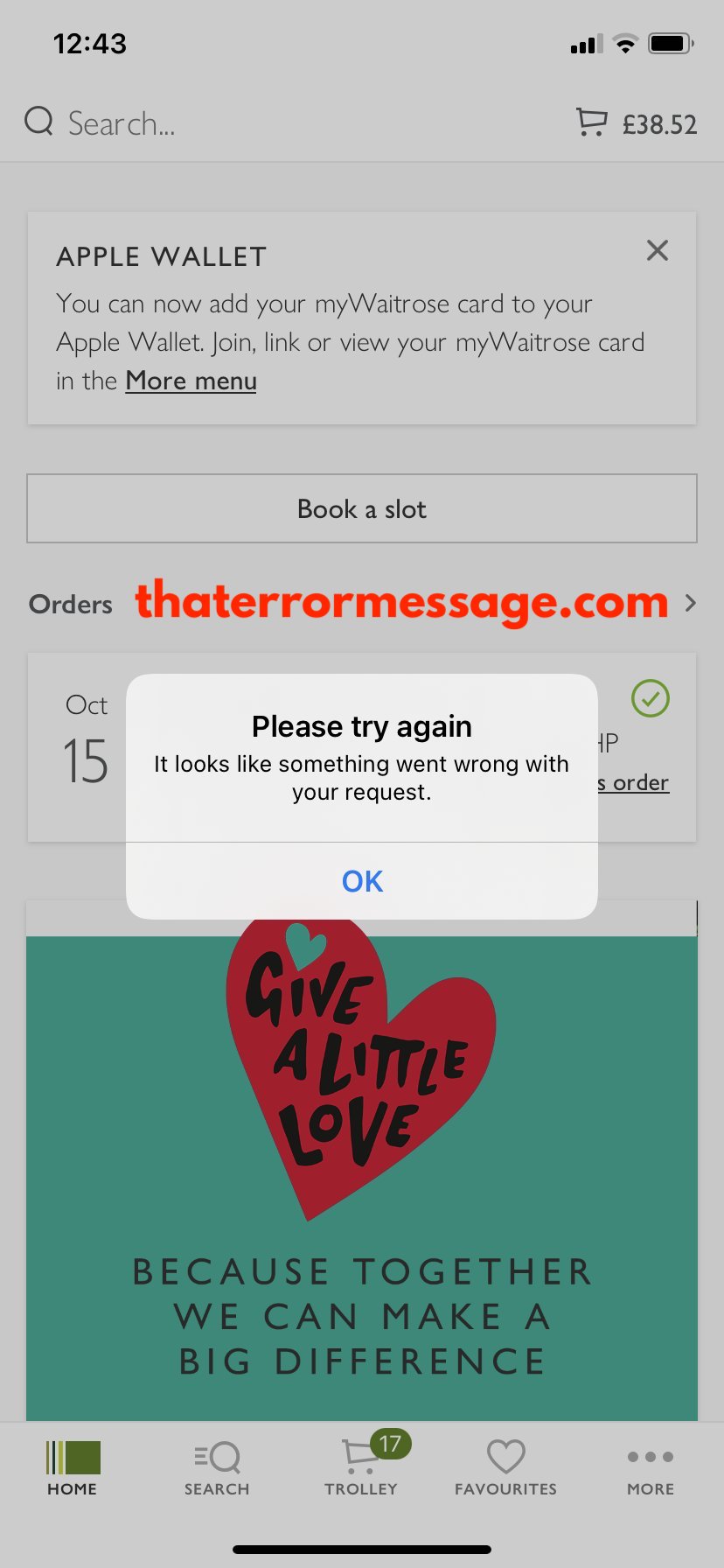 Something Went Wrong With Yout Request Waitrose And Partners