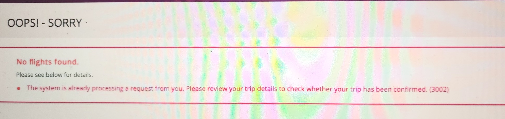 System Is Already Processing A Request From You Air Vistara