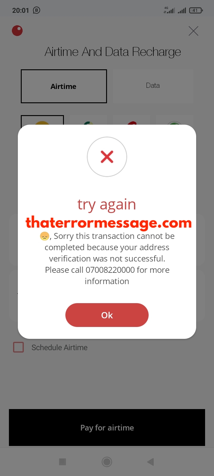 Transaction Cannot Be Completed Because Your Address Verification Was Not Successful Sterling Banking