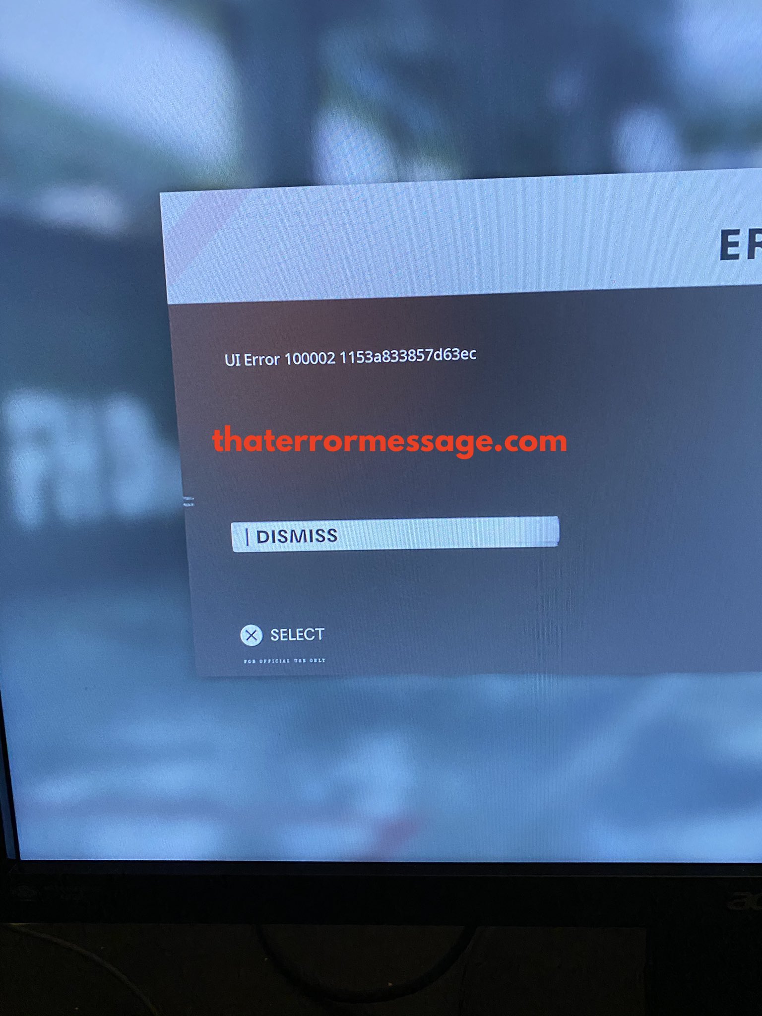 Ui Error 1153a833857d63ec Playstation 5