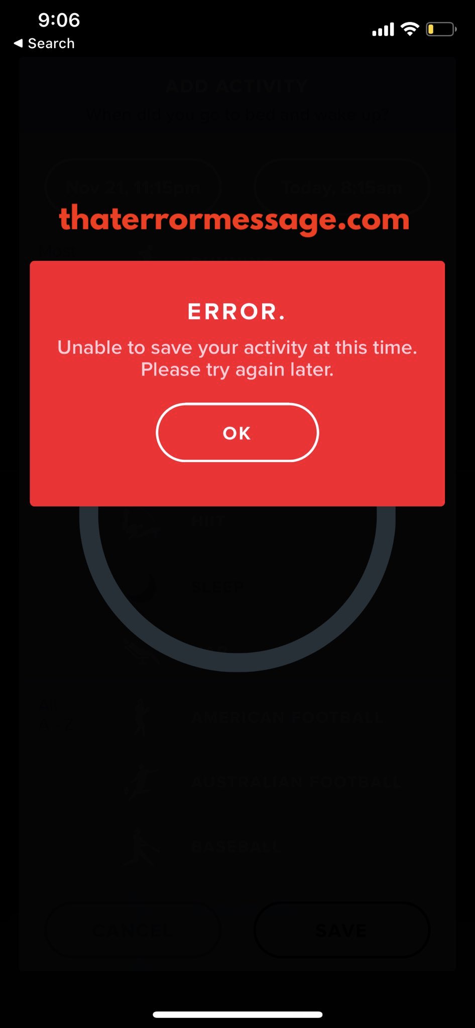Unable To Save Your Activity At This Time Whoop