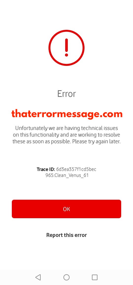 We Are Having Technical Issues Vodacom