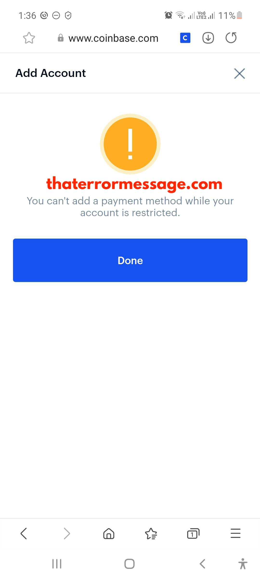 You Cant Add A Payment While Your Account Is Restricted Coinbase
