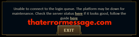 Unable To Connect To The Login Queu League Of Legends