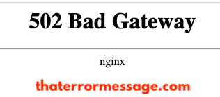 502 Bad Gateway Nginx