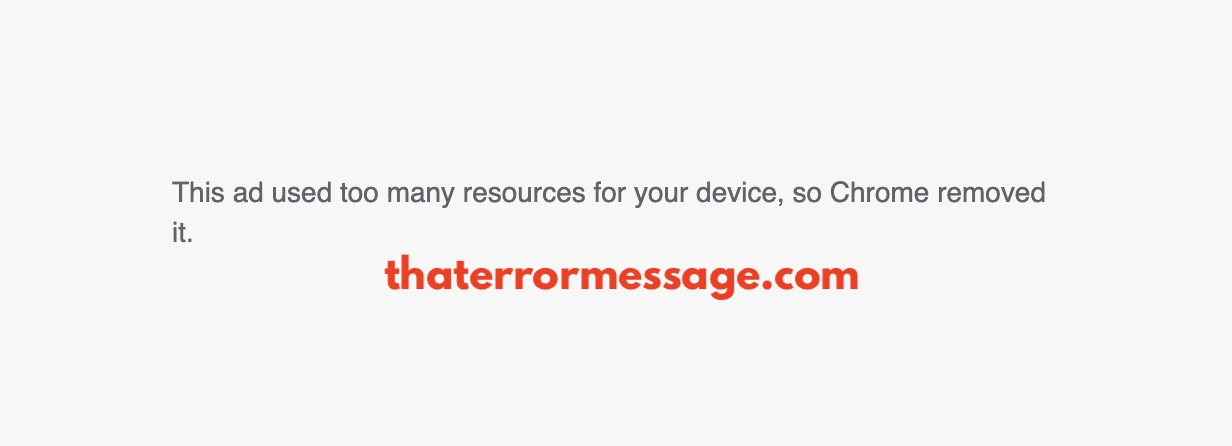 Google Adsense Ad Used Too Many Resources
