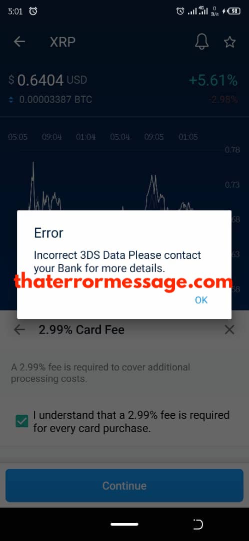 Incorrect 3ds Data FCMB