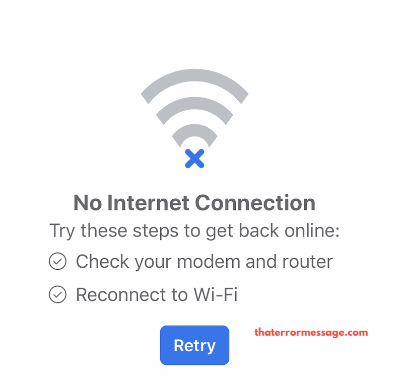 Facebook No Internet Connection