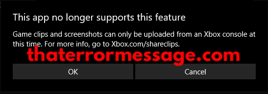 This App No Longer Supports This Feature Xbox