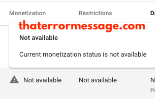 Youtube Monetization Not Available