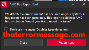 We Detected A Driver Timeout Has Occurred Amd
