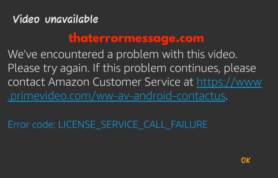 Encountered A Problem With This Video Amazon Prime Video